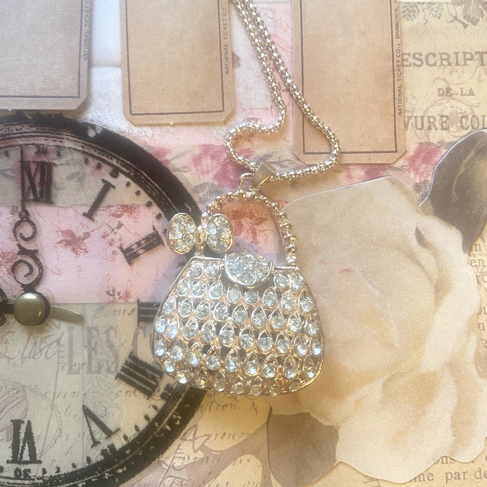 Jeweled purse necklace